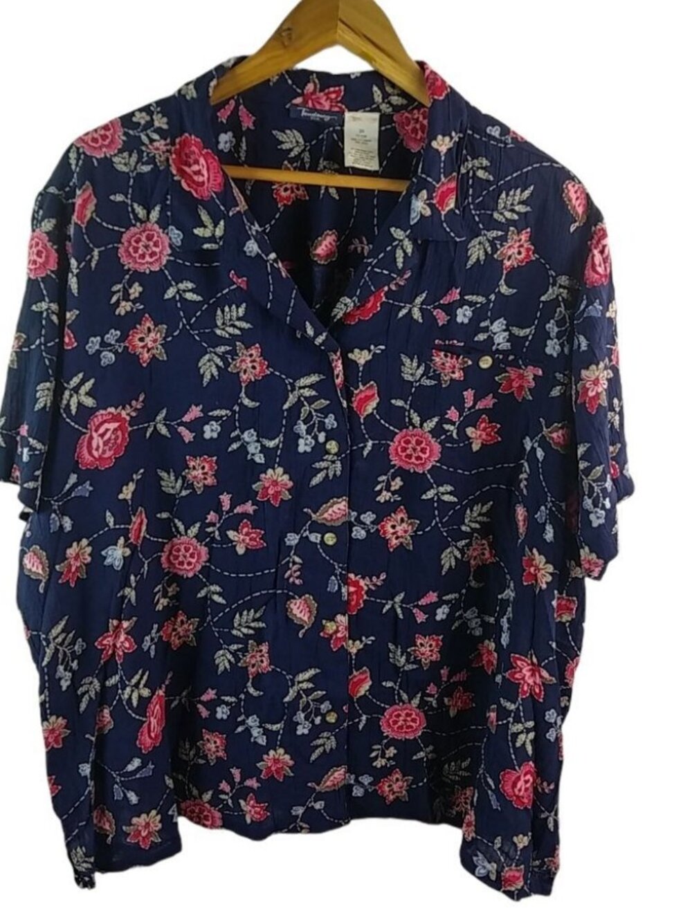 Tendency 3X Dark Navy Rose Top Plus